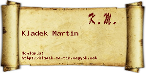 Kladek Martin névjegykártya