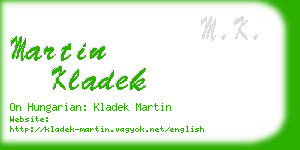 martin kladek business card